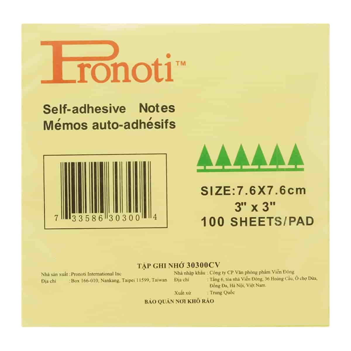 Giấy note 3 x 3 Pronoti