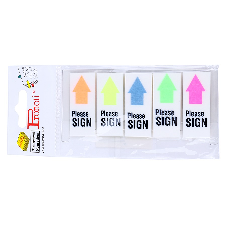 Giấy note Please Sign 5 màu Pronoti
