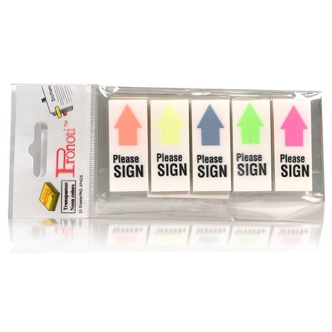 Giấy note Please Sign 5 màu Pronoti